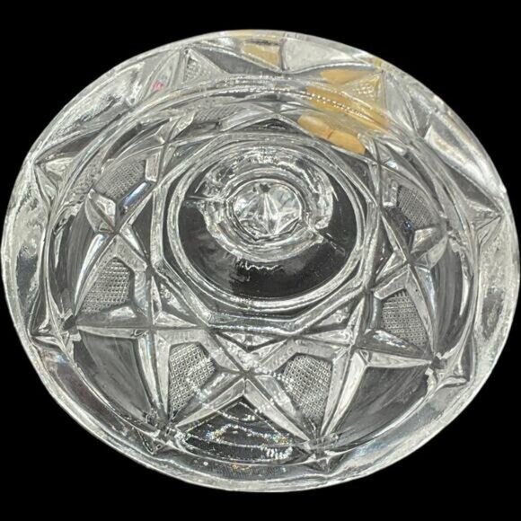 Vintage Lead Crystal Sugar & Creamer Set With Tray & Lid Hand Cut - Picture 3 of 14